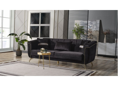 Edles Dreisitzer-sova Moderni 3-paikkainen tyylikäs sova 228 cm ruskea huonekalu