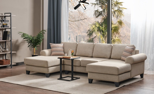 Asumismaisema Kulmasohva U-muotoinen soiva Istuinpatja Sofa Luksuskalusteet Soivat modernit