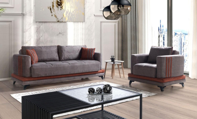 Sofagarnituuri 3+1-paikkainen Tekstiili Puu-sofa 3-paikkainen Moderni Nojatuoli Kokonaisvaltainen Sarja Uusi EU
