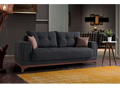Ylellinen olohuoneen sohva 3-paikkainen relax-sohva moderni 230 cm luksus musta