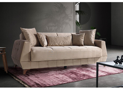 Suunnittelu sohva Kolmen hengen sohva Beige sohva Huonekalut Tekstiili Kangas Kolmen hengen sohvat Sohvat