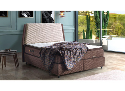 Vuodesuunnittelu Huonekalut Luxus Vuoteet Patja Makuu Huone Boxspring Ruskea