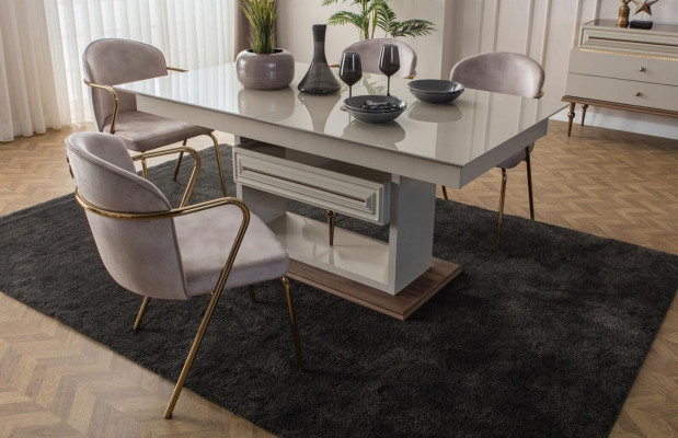 Ruokapöytä Ruokailupöytä Pöydät Moderni Ruokailuhuone Designer Uusi Beige