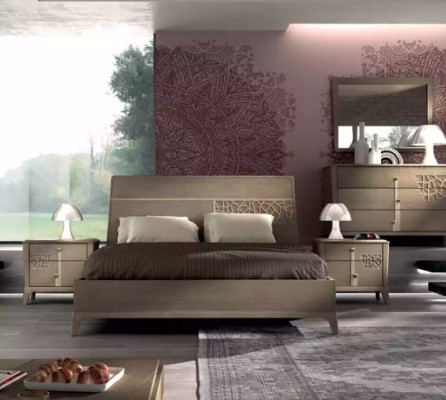 Bett makuuhuoneen sarja Designer-luksus Kompletti 2x yöpöytää 3 osainen