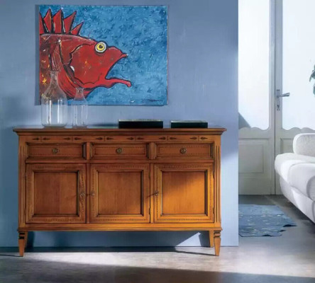 Klassinen muotoilu Pöytä Lipasto Puinen Tarjoilupöytä Ruskea Sideboard Kaappi Uusi
