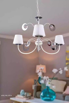 Ylellinen 3x lamppuun kattokruunu Art déco -tyylinen valkoinen uusi kattovalaisin