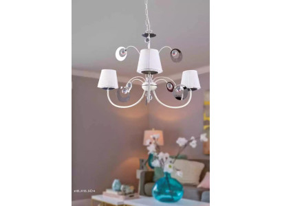 Ylellinen 3x lamppuun kattokruunu Art déco -tyylinen valkoinen uusi kattovalaisin