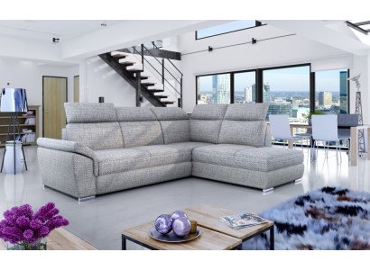 Stoff Kulmasohva L-muotoinen sohva Design Verhoilu Moderni Tekstiili Sänkytoiminto uusi