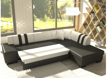Klassinen design Kulmasohva Porto II Sänkytoiminto Sofa Tekstiili Sofat Nukkumaisinsofa