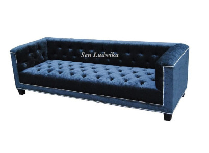 Tyylikäs Chesterfield-sohva Verhoiltu sohva Kolmenistuttava samettisohva