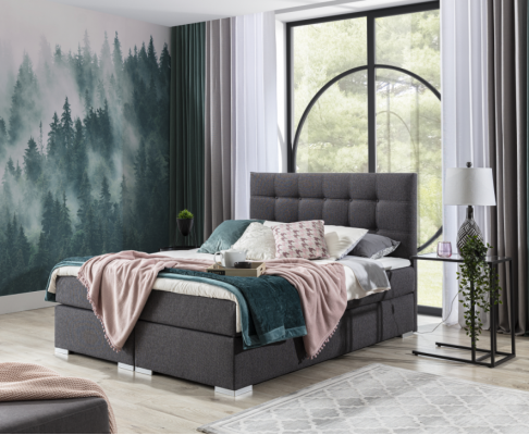 Kompletti Set Patja & Topper Boxspring-vuode Tyynyvuode Tekstiili Kangas