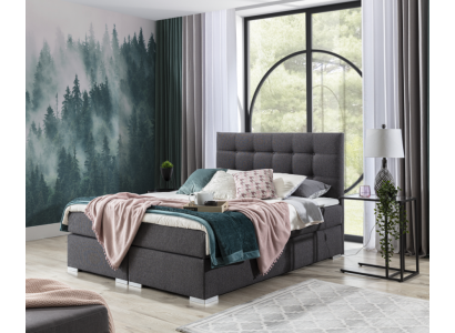 Kompletti Set Patja & Topper Boxspring-vuode Tyynyvuode Tekstiili Kangas