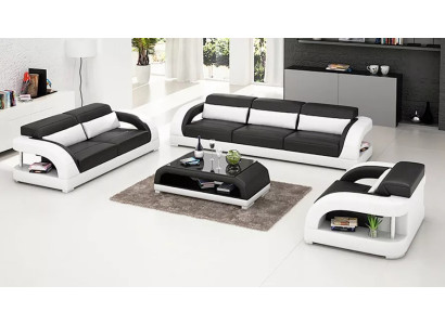 Asumisratkaisu sohvaryhmä 3+2+1 istuinta Designer-sofa Nahkasofa Moderni sohvakokonaisuus