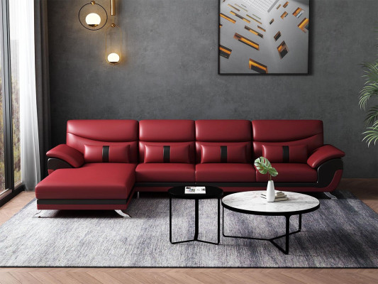 Muotoilu Olohuone Nahkapäällysteinen Kulmasohva Kulmasohva Sofa Sofa L-muotoinen