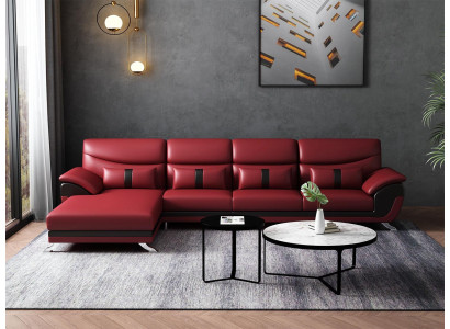 Muotoilu Olohuone Nahkapäällysteinen Kulmasohva Kulmasohva Sofa Sofa L-muotoinen