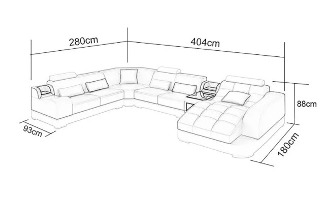 Luxus Design Kulmasohva L-muotoinen Moderni Sohva Nahkasohva Sohvaryhmä Istumisalue