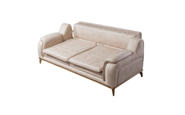 Sohva Beige 3 Istuttava Olohuone Klassinen Design Chesterfield Tyylikäs Tyyli Uusi