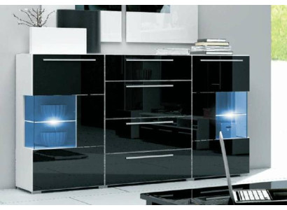Suunnittelija Kommode Lasi Vitrine Sivupöytä Korkeakaappi Led Korkea Kiilto Kommodet