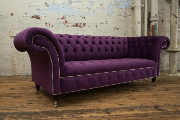 Chesterfield Original Kulmasohva Tekstiilisohva Kangas Liila 225 cm Sohteet