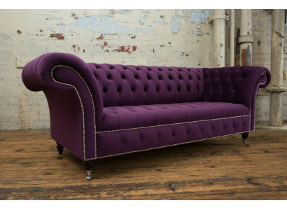 Chesterfield Original Kulmasohva Tekstiilisohva Kangas Liila 225 cm Sohteet