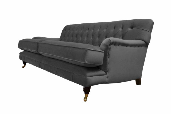 Muotoiltu 3-paikkainen sohva Moderni istuinsohva Verhoiltu harmaa Designsohva