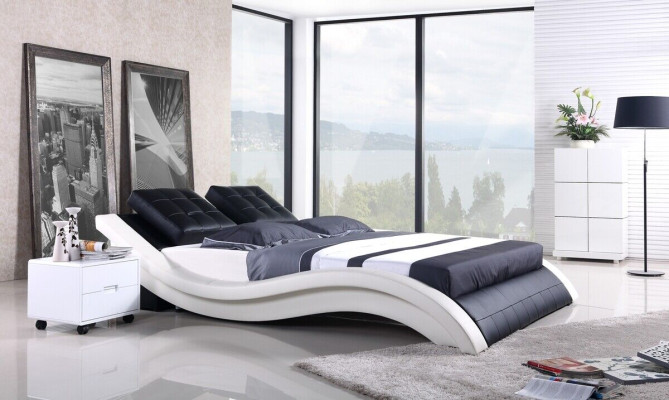 Design Sängyt Kaksoishotelli Runko Nukkumis Huone Nahka Luksus Moderni