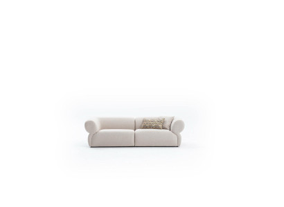 Sohva Istuinkaluste Kolmipaikkainen Kolmepaikkainen modernin muotoiluinen sohva beige