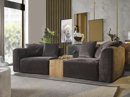 Kulmasohva Nahka Tekstiili Sofa USB:lla, Pehmusteinen Olohuonekalusto Istuinlaakeri