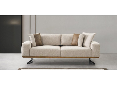 Suunnittelija Dreisitzer-sohva Beige-väri Luksuskaluste olohuoneeseen 225 cm