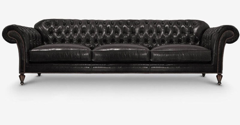Klassinen Chesterfield-sohvakokonaisuus Täydellinen sarja Sohva Verhoilu Nahka