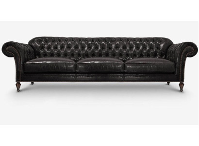Klassinen Chesterfield-sohvakokonaisuus Täydellinen sarja Sohva Verhoilu Nahka