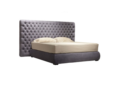Vuodepetausdesign luksus kaksoshotelivuode Chesterfield harmaa sametti uusi