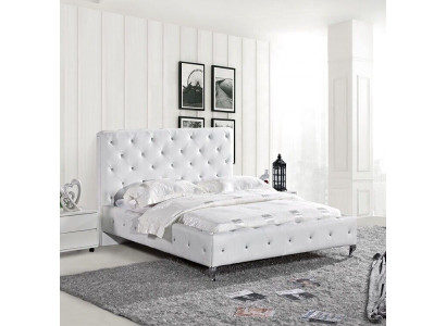 Chesterfield-suunnittelijan makuuhuoneen nahka-tekstiili-istutukset 140/160/180/200 cm