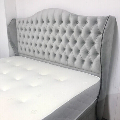 Chesterfield Bett Design Makuuhuone Englantilaiset sängyt 180x200cm Tekstiili Pehmuste