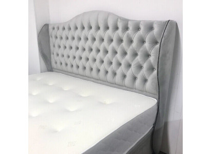Chesterfield Bett Design Makuuhuone Englantilaiset sängyt 180x200cm Tekstiili Pehmuste