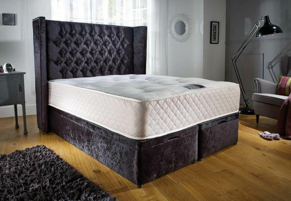 Chesterfield-suunnittelijan makuuhuoneen tekstiili nahka pehmuste sametti 160x200 uusi