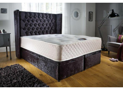 Chesterfield-suunnittelijan makuuhuoneen tekstiili nahka pehmuste sametti 160x200 uusi