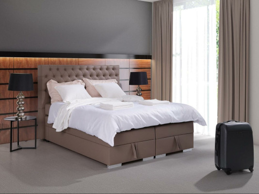 Kokonainen boxspring-sänky patjapäällinen hotelli kaksoissänky Chesterfield uusi