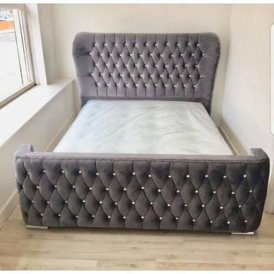 Chesterfield Design Sänky Tekstiili Nahka Sametti Pehmuste Hotellisängyt Makkari