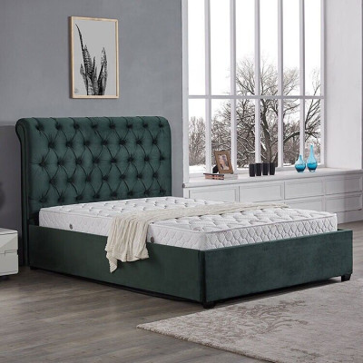 Moderni vihreä Chesterfield-kaksoissänky Design-luksussängyt