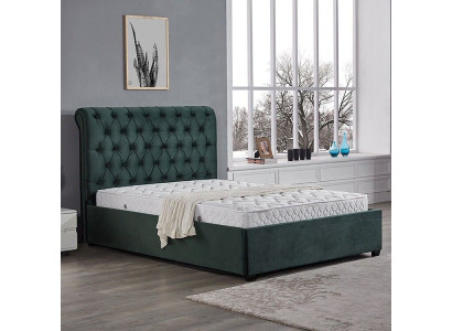 Moderni vihreä Chesterfield-kaksoissänky Design-luksussängyt