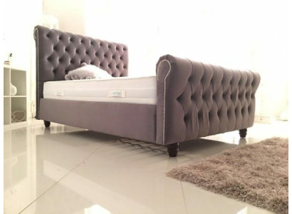 Chesterfield Bett Design makuuhuone Englantilaiset sängyt 200x200cm Tekstiili pehmuste