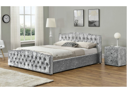 Moderni Harmaa Chesterfield -tyylinen Luksus Kaksoisvuode Designer Makuuhuoneen Sängyt