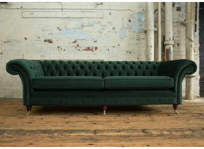 Vihreä Chesterfield tekstiili nahka sova istuinsohva istuinyhdys xxl 265 cm uusi