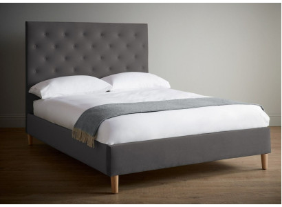 Vuodepääty Design Luxusta Kaksinkertainen Hotelli Vuoteet Nukkumishuone Chesterfield Harmaa
