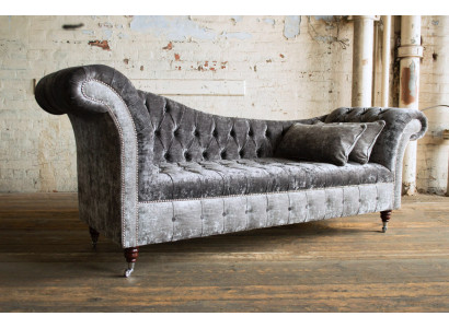 Harmaa suunnittelija 3-paikkainen Chesterfield-tyyppinen verhoiltu sohva design-sohva