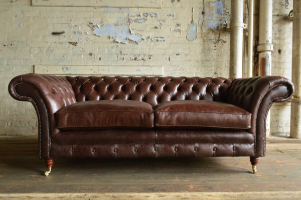 Brauneri luksus Chesterfield 3-paikkainen moderni olohuoneen sohva