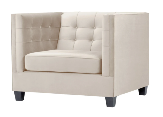 Moderni Chesterfield-kulmasohva valkoisella tekstiilikankaalla, luova loft-huonekalu uusi olohuoneeseen.