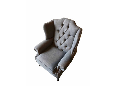 Sessel Ohrensessel Kangas Harmaa Olohuone Polyester 1 Istuttava Moderni Uusi
