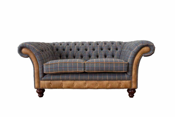 Chesterfield-sohva 2 istuttava Design-sohva Kolmen hengen sohva Luksus-huonekalut Tyylikäs Tekstiilisohvat